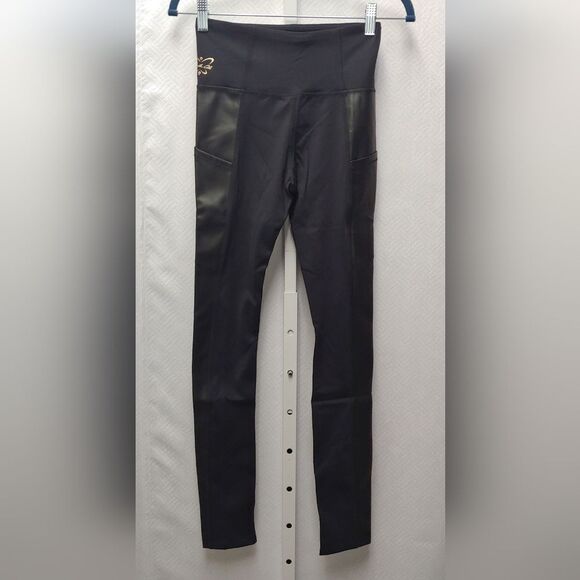 Laila Ali Faux Leather Side Panel Leggings NEW - Picture 13 of 13